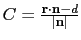 $C = \frac{\mathbf{r} \cdot \mathbf{n} - d}{\vert\mathbf{n}\vert}$